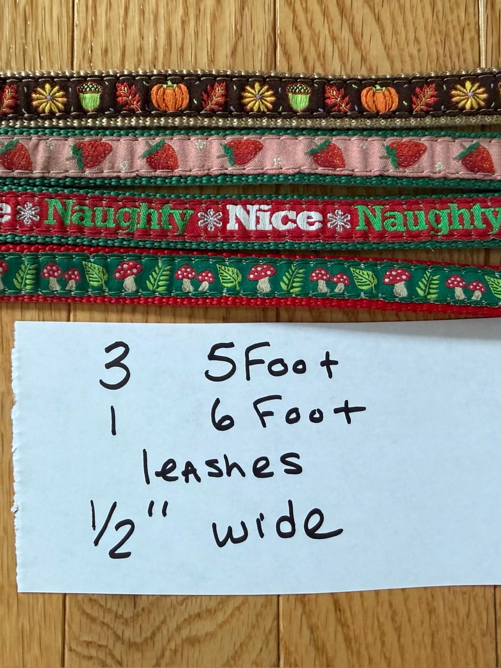 Lot of 4 Small Dog Leashes (3 Up Country Boutique Brand) - 1/2" Wide